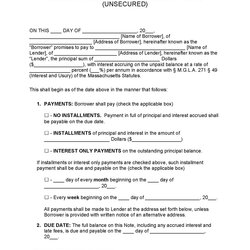 Marvelous Free Unsecured Promissory Note Template Massachusetts Form