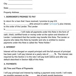 Eminent Unsecured Promissory Note Template Sample Excel