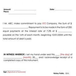 The Highest Standard Editable Free Printable Unsecured Promissory Note Templates