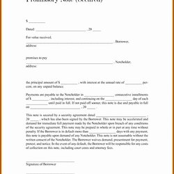 Worthy Unsecured Promissory Note Template For Elegant Of