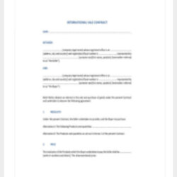 Agreement Templates Free Sample Example Format Download Template Contract Sales International Sale