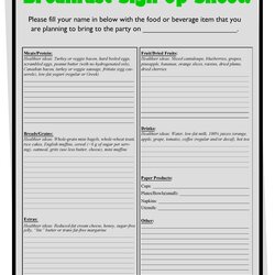 Best Potluck Sign Up Sheets For Any Occasion Sheet Kb