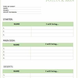 Champion Free Potluck Sign Up Sheets For Any Occasion Word Excel Sheet Printable Template Templates Kb