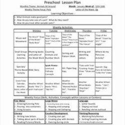 Peerless Lesson Plan Template For Preschool In With Images Kindergarten