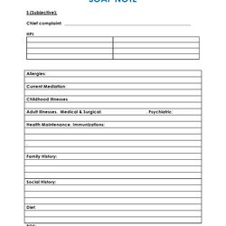 Marvelous Printable Soap Note Template Notes