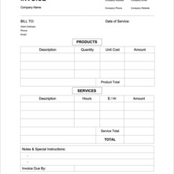 Sterling Free Blank Invoice Template Simple Sample