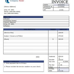 Cool Blank Invoice Template Free Word Templates