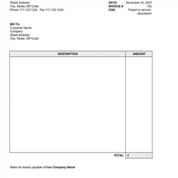 Champion Free Sample Blank Invoice Template In Word With