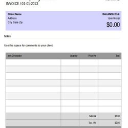 Superb Blank Invoice Template Free Word Templates Format