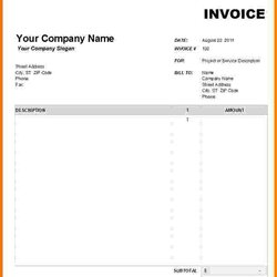 Great Free Blank Invoice Template For Excel Templates Service