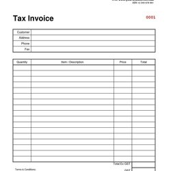High Quality Standard Sample Blank Invoice Template Templates By Receipt