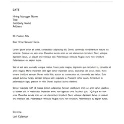 Ms Word Cover Letter Template Collection