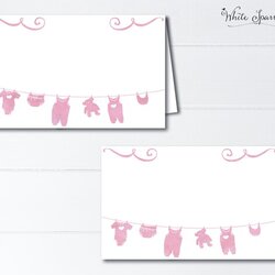 Smashing Baby Shower Food Tent Cards Place Girl