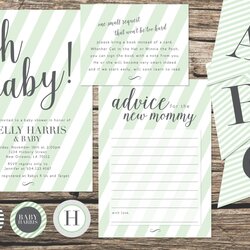 Super Printable Baby Shower Package Including Invitation Card For