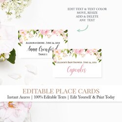 Wizard Floral Baby Shower Place Cards Printable Table Tents