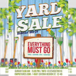 Cool Yard Sale Garage Sales Flyer Template By On Rummage