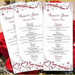 High Quality Free Wedding Menu Templates For Microsoft Word Of Best Template Ideas On