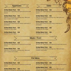 Out Of This World Free Restaurant Menu Templates For Word Design Asian Amp Wedding Food