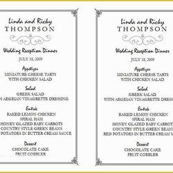 Tremendous Free Wedding Menu Templates For Microsoft Word Of Template Schultz Michael August Posted Comments