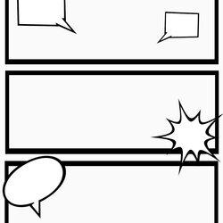 Comic Book Template Free Info Images Of Box Strip With Blank Captions For Printable Kids