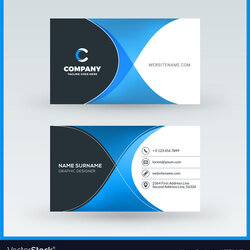 Worthy Double Sided Horizontal Business Card Template Vector Image