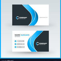 Double Sided Horizontal Business Card Template Vector Image Cards