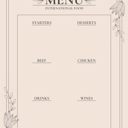 Free Printable Restaurant Menu Templates Of Blank Design