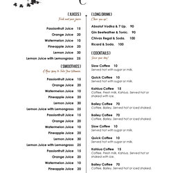 Design Templates Menu Wedding Food Bar Template Word Restaurant Printable Drink Editable Catering List Maker