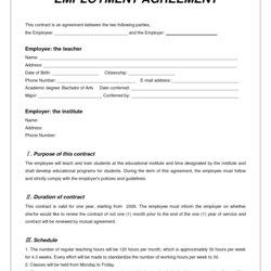 Worthy Top Free Employment Agreement Templates Word Excel