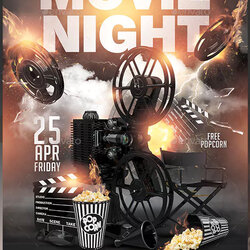 Very Good Movie Night Flyer Templates Free Premium Vector Formats Template Poster Flyers Halloween Downloads