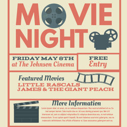 Great Movie Night Template Flyer Ts