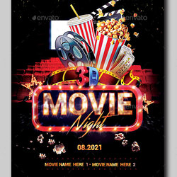 Superlative Movie Night Flyer Template Free Premium Designs Download Event Editable Printable Flyers