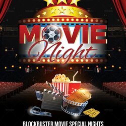 Splendid Free Visiting Family Movie Night Flyer Template Photo By Church Scaled