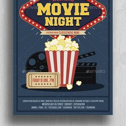 Perfect Movie Night Flyer Template Download Here Poster Invite