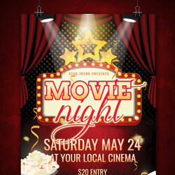 Marvelous Movie Night Flyer Template Free Format Download Poster Templates
