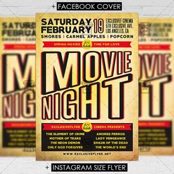 Sublime Movie Night Premium Flyer Template Free And Templates