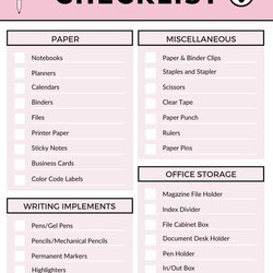 The Highest Quality Printable Office Supply List Template Word Searches