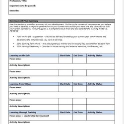 Champion Career Development Plan Examples In Ms Word Pages Google Summary Docs
