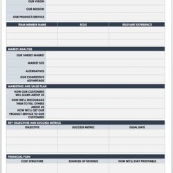 High Quality Free One Page Business Plan Templates