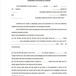 Brilliant Home Purchase Agreement Templates Template House For Sale Of
