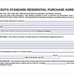 Sample Home Purchase Agreements Templates Residential Agreement
