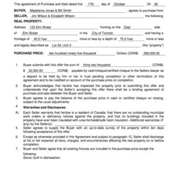 Super Agreement Of Purchase And Sale Ontario Private Fill Online Form Printable Large
