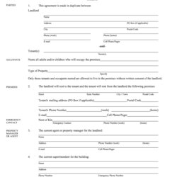 Ontario Residential Lease Agreement Template Printable Form Large