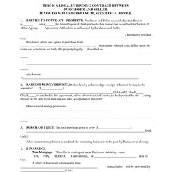 Matchless Printable Home Purchase Agreement Free Contracts Intent