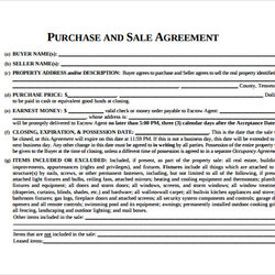 Marvelous Sample Home Purchase Agreements Templates Agreement