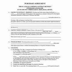 Legit Simple Home Purchase Agreement In Contract Template