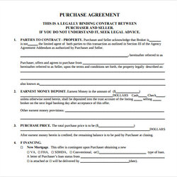Worthy Sample Home Purchase Agreements Templates Agreement Buyout Documents