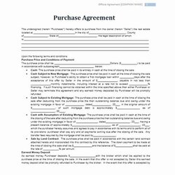 Fine Simple Home Purchase Agreement In