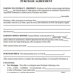 Terrific Simple Home Purchase Agreement Template Business Sample
