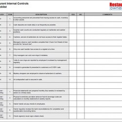 The Highest Quality Printable Restaurant Checklists Side Work Checklist Template